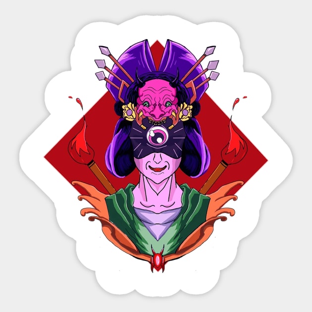 Blind Geisha Sticker by roeswan